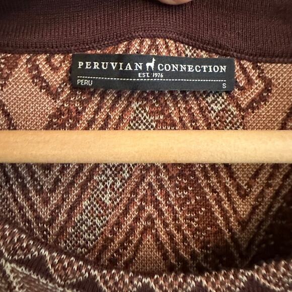 Peruvian Connection Imani Pima Cotton Sheath Dress Size Small Brown Orange Cream - Picture 5 of 7